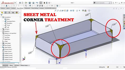 solidworks sheet metal corner treatment